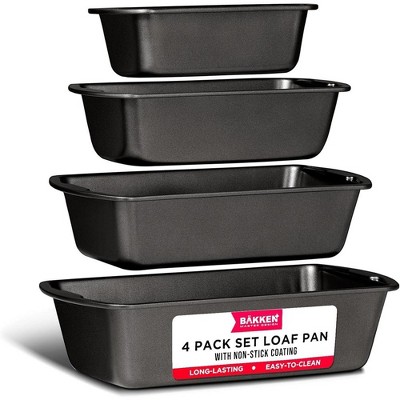 Deluxe Nonstick Gray Carbon Steel Loaf Pan Set, 4-Piece