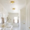 LamQee Farmhouse Flush Mount Ceiling Light With Clear Hammered Glass Modern Hallway Light Fixtures Ceiling Mount - 3 of 4