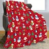 Lomsoe Cozy Christmas Throw Blanket - Snowman, Santa & Tree Design | Soft Flannel | Perfect for Couch, Bed, Office & Travel. - 3 of 4