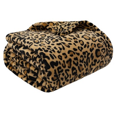 Pavilia Cheetah Print Flannel Fleece Throw Blanket 50" x 60"