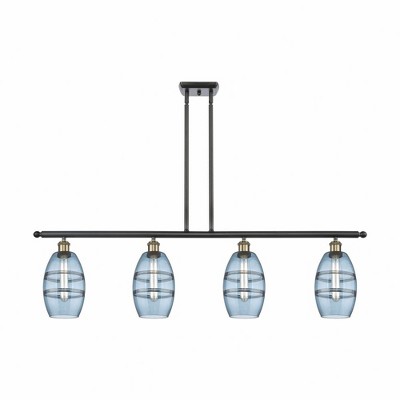 Vaz - 4 Light Stem Hung Island In Industrial Style-8.63 Inches Tall and 48 Inches Wide
