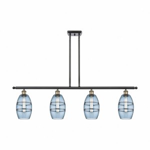 Vaz - 4 Light Stem Hung Island In Industrial Style-8.63 Inches Tall and 48 Inches Wide - 1 of 1