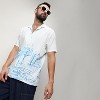 Campus Sutra Men Men's Chalk White:Azure Blue Landscape Strokes Shirt - 2 of 4
