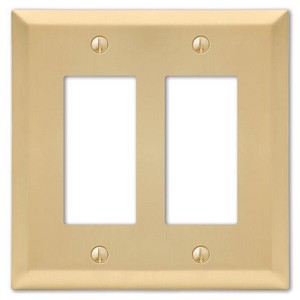 Amerelle Century Satin Brass 2 gang Stamped Steel Decorator Wall Plate 1 pk - 1 of 1