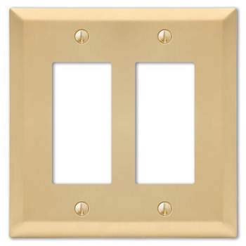 Amerelle Century Satin Brass 2 gang Stamped Steel Decorator Wall Plate 1 pk