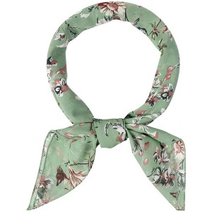 Allegra K Women's Chiffon Floral Print Square Scarves Kerchief Neck Scarf Neckerchief - 1 of 4