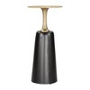 HomeRoots 26" Gold and Black Aluminum and Iron Round Pedestal End Table - 4 of 4