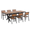 7 Piece Patio Dining Set with Extendable Table and 6 Chairs, Ideal for Outdoor Meals on Deck, Garden, or Poolside–The Pop Home - 3 of 4
