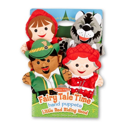 Melissa Doug Fairy Tale Friends Hand Puppets Set Of 4 Little Red Riding Hood Wolf Grandmother And Woodsman Target