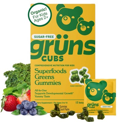 Grüns Kids' Sugar-Free Superfoods Greens Gummies - 96ct/12 Servings