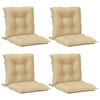 vidaXL Lowback Chair Cushions 4 pcs Melange Beige 39.4"x19.7"x2.8" Fabric - 3 of 4