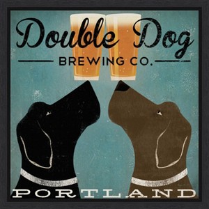 Amanti Art Double Dog Brewing Co by Ryan Fowler Framed Canvas Wall Art - 1 of 4