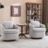 360° Swivel Accent Barrel Chair, Boucle Upholstered Lounge Chair with Solid Wood Round Base, Swivel Sofa Chair – Maison Boucle - 2 of 4