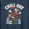 Women's - Disney - Chill Out Lightweight French Terry Wide Neck Long Sleeve Graphic Shirt - 2 of 4
