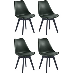 Nordlys Set of 4 Wood and Polypropylene Dining Chairs Modern Design Style Upholstery Dining Room - 1 of 4