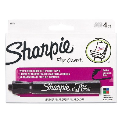 Sharpie Flip Chart Markers Bullet Tip Four Colors 4/Set 22474