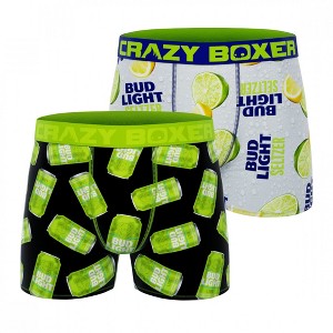 Mens Crazy Boxer Bud Light Lime & Seltzer Logos & Cans Boxer Briefs 2-Pack - 1 of 4