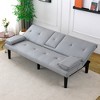 KTMBDW 67-inch Futon Sofa Bed Modern Folding Futon Set Convertible Recliner Lounge for Living Room with 2 Cup Holders, Removable Armrests - 4 of 4