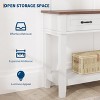 Entryway Table, Console Table with 3 Storage Drawers, 3 Tier Farmhouse Wooden Sofa Table, Hallway Tables for Entryway - 3 of 4