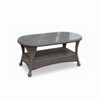 Richmond Truffle Wicker Oval Coffee Table with Tempered Glass Top,, 40 in L x 22 in W 18 in H - 2 of 4