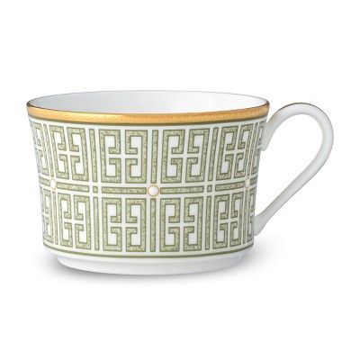 Infinity Green and Gold Bone China Teacups Set of Four