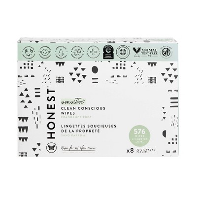 The Honest Company Plant-Based Baby Wipes made with over 99% Water - Pattern Play - 576ct