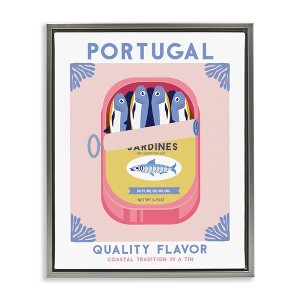Stupell Industries Portugal Sardine Can Black Framed Floater Canvas Wall Art - 1 of 4