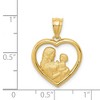 Black Bow Jewelry 14k Yellow Gold Mom and Baby Heart Pendant, 17mm (5/8 inch) - 4 of 4