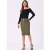 INSPIRE CHIC Women's High Waist Split Hem Casual Denim Pencil Skirt - 3 of 4