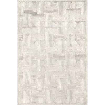Nuloom Mallory Hand Hooked Wool Geometric High Low Textured Indoor Area Rug