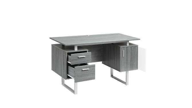 Modern Office Desk with Storage Gray - Techni Mobili, 2 of 11, play video