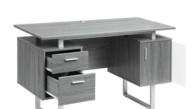 Modern Office Desk with Storage Gray - Techni Mobili, 2 of 11, play video
