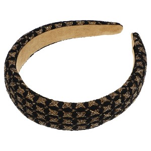 Unique Bargains Women's Tweed Padded Fashion Hairband Non Slip Knitted Check Pattern 1 Pc - 1 of 4