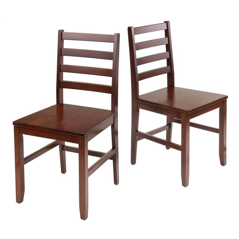 3pc Kingsgate Dining Table with 2 Hamilton Ladder Back Chairs Wood/Brown - Winsome, 6 of 8
