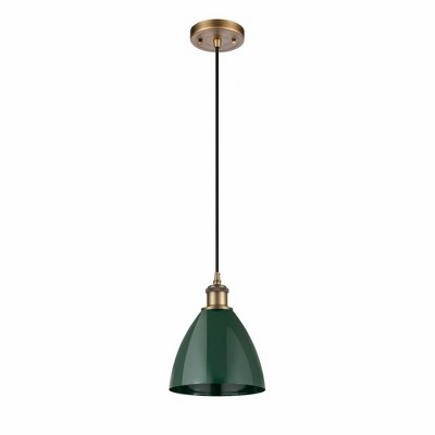 Plymouth Dome - 1 Light Cord Hung Mini Pendant In Industrial Style-11.25 Inches Tall and 7.5 Inches Wide