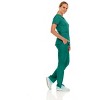 MediChic Women's V-Neck Scrub Set Straight Leg Six Pocket Cargo Scrub Pants with 4-Way Stretch Scrubs Sets - 3 of 4