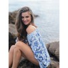 Shiraleah Blue and White Puff Sleeve Swim Cover-Up - 3 of 4