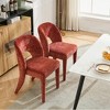 PAGED Chenille Dining Chairs Set of 2, Comfortable Dining Room Chairs, Modern Kitchen Chairs with Iron Frame for Kitchen - 2 of 4