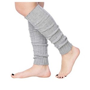 Isadora Paccini Women's 80s Style Ribbed Leg Warmers Chromatic Gray Symphony Pattern for Parties & Sports Accessories - 1 of 1