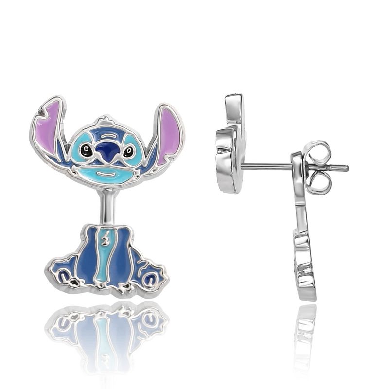 Disney Lilo and Stitch Blue Enamel Stitch Stud Earrings, 5 of 7