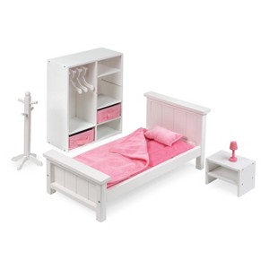 Bedroom Furniture Set for 18" Dolls - White/Pink - 1 of 4