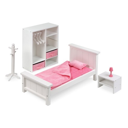 Bedroom Furniture Set For 18 Dolls White Pink Target