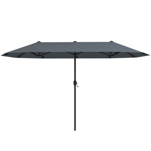 Costway 13 FT Large Patio Umbrella Outdoor Double-Sided Table Market Umbrella for Garden Beige/Brown/Gray/Navy/Orange/Wine - 1 of 4