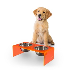 THE LICKER STORE Keaton Modern Acrylic Rectangular Elevated Pet Feeder - 1 of 4