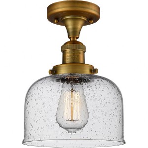 Bell Cage - 1 Light Semi-Flush Mount In Industrial Style-11.5 Inches Tall and 8 Inches Wide - 1 of 1