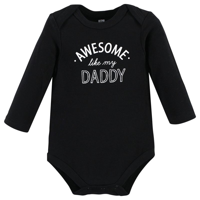 Hudson Baby Infant Boy Cotton Long-Sleeve Bodysuits, Mom Dad Moon Back, 5 of 6