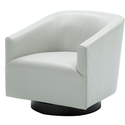 NicBex Faux Leather Swivel Accent Chair,Upholstered Swivel Living Room Chairs with Curved Backrest and Wood Base,Club Chairs for Living Room