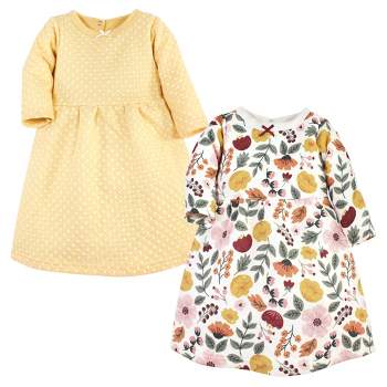 Hudson Baby Infant and Toddler Girl Cotton Dresses, Fall Botanical
