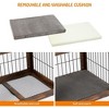 39 Inch Heavy Duty Dog Crate Furniture - Wooden Kennel End Table with 2 Doors, 360° Stainless Steel Bowls,Indoor Cage - 4 of 4