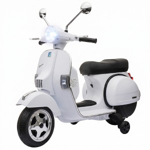 Qaba 12V Kid Motorcycle, Electric Motorbike with Training Wheels, Rear ...